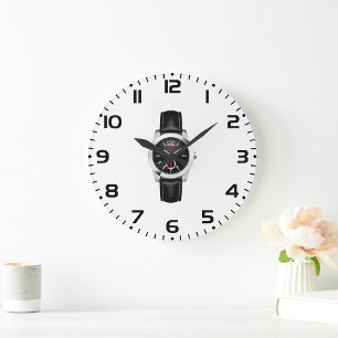 Luxe zwarte chronograaf horloge stijlvol uurwerk grote klok