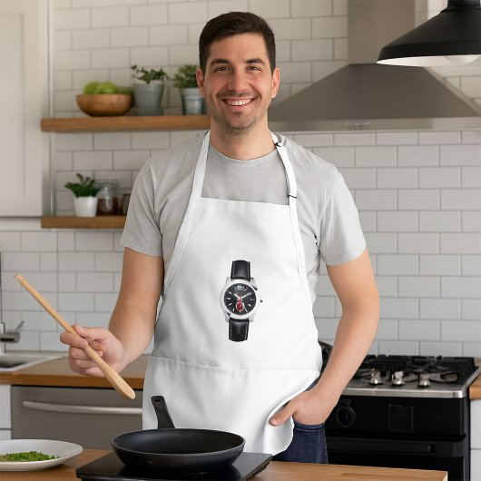 Luxe zwarte chronograaf horloge stijlvol uurwerk standaard schort