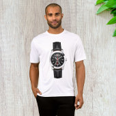 Luxe zwarte chronograaf horloge stijlvol uurwerk t-shirt
