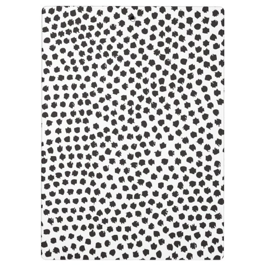 Luxe Zwarte Confetti Stippen II met Gouden Bar Klembord (Achterkant)