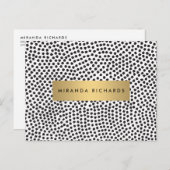 Luxe Zwarte Confetti Stippen met Gold Bar Briefkaa Briefkaart (Voorkant / Achterkant)