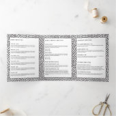 Luxe Zwarte Confetti Stippen met Gold Bar Brochure Drieluik Kaart (Binnen)