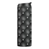 Luxe Zwarte Diamant Gestoffeerd Patroon Thermosbeker (Gedraaid links)