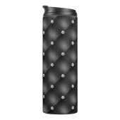 Luxe Zwarte Diamant Gestoffeerd Patroon Thermosbeker (Geroteerd rechts)