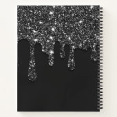 Luxe Zwarte Drip Glitter Schets Notitieboek (Achterkant)