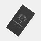 Luxe zwarte elegante custom bedrukte servetten (Hoek)