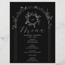 Luxe zwarte elegante gedrukte menukaarten menu
