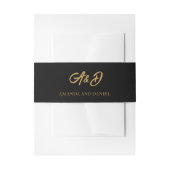 Luxe Zwarte en Gouden Bruiloft Uitnodigingen Wikkel (Voorkant Voorbeeld)