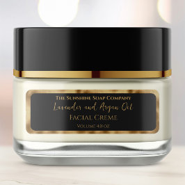 Luxe zwarte en gouden cosmeticapotlabel etiket