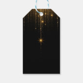 Luxe zwarte en gouden glinsterende lichten Elegant Cadeaulabel (Achterkant)