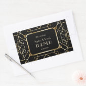 Luxe Zwarte en Gouden Great Gatsby Bruiloft Rechthoekige Sticker (Envelop)