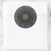 Luxe, zwarte en gouden marmer ronde sticker (Tas)