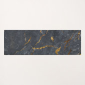 Luxe, zwarte en gouden marmertextuur Monogram Yogamat (Achterkant (horizontaal))