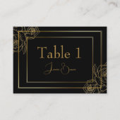 Luxe zwarte en gouden plaatskaart plaatskaartje (Voorkant)