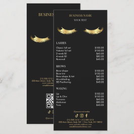 Luxe Zwarte en Gouden Salon Prijslijst Menu