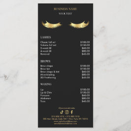Luxe Zwarte en Gouden Salon Prijslijst Menu