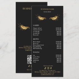 Luxe Zwarte en Gouden Salon Prijslijst Menu
