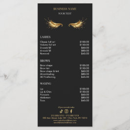 Luxe Zwarte en Gouden Salon Prijslijst Menu