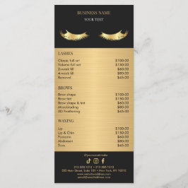 Luxe Zwarte en Gouden Salon Prijslijst Menu
