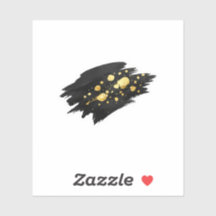Luxe zwarte en gouden spettersticker moderne abstr