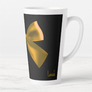Luxe zwarte en gouden strik latte mok