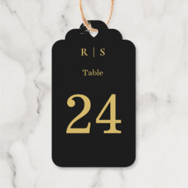 Luxe zwarte en gouden trouwcadeautag cadeaulabels
