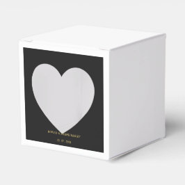 Luxe zwarte en gouden trouwcadeauverpakking bedankdoosjes