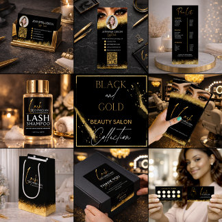 Luxe zwarte en gouden wimpertechniek prijstlijst poster