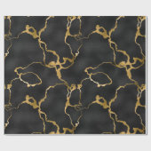 Luxe, zwarte en goudvormig vormgeving cadeaupapier (Vlak)