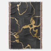 Luxe, zwarte en goudvormig vormgeving deken (Voorkant Verticaal)