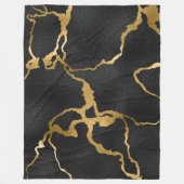 Luxe, zwarte en goudvormig vormgeving fleece deken (Voorkant)
