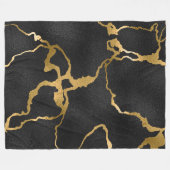 Luxe, zwarte en goudvormig vormgeving fleece deken (Voorkant (Horizontaal))