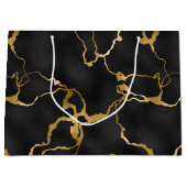 Luxe, zwarte en goudvormig vormgeving groot cadeauzakje (Voorkant)