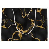 Luxe, zwarte en goudvormig vormgeving groot cadeauzakje (Achterkant)