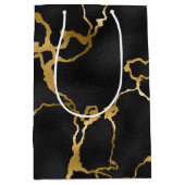 Luxe, zwarte en goudvormig vormgeving medium cadeauzakje (Voorkant)