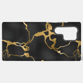 Luxe, zwarte en goudvormig vormgeving samsung galaxy hoesje (Achterkant horizontaal)