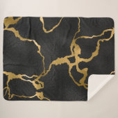Luxe, zwarte en goudvormig vormgeving sherpa deken (Voorkant (horizontaal))