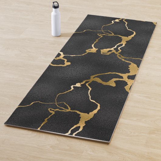 Luxe, zwarte en goudvormig vormgeving yogamat (In situ)