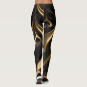 Luxe zwarte en goudziren leggings (Achterkant)