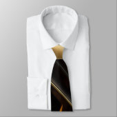 Luxe zwarte en goudziren stropdas (Gebonden)