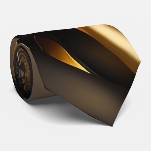 Luxe zwarte en goudziren stropdas (Opgerold)