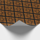 Luxe, zwarte en oranje demper cadeaupapier (Hoek)