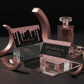 Luxe zwarte en Roos goudbesparende glitterschijven Visitekaartje