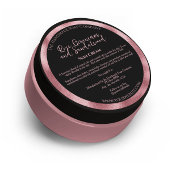 Luxe zwarte en roze cosmeticapot label