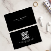 Luxe, zwarte en witte QR-CODE Visitekaartje
