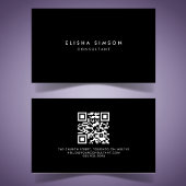 Luxe, zwarte en witte QR-CODE Visitekaartje