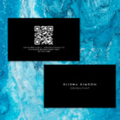 Luxe, zwarte en witte QR-CODE Visitekaartje