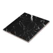 Luxe, zwarte en zilverkleurige keramische tegel tegeltje (Zijkant)