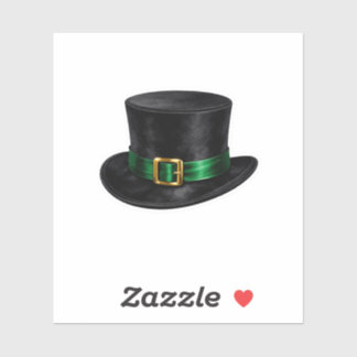 Luxe zwarte fluwelen hoge hoed sticker elegante bo