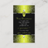 Luxe zwarte gele Ornamenten Initialen Visitekaartje (Achterkant)